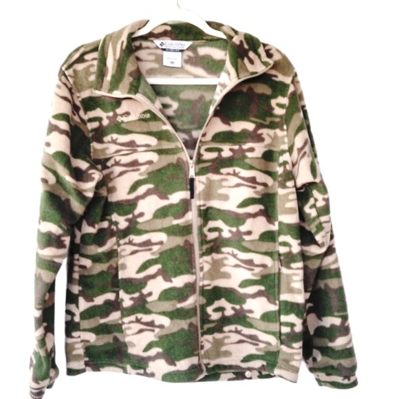 Columbia Camo Fleece Zip Up Youth Adult Size 18/20 - Picture 2 of 8